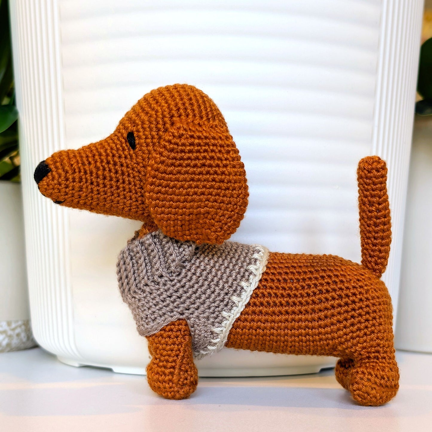 Dachshund Dog (Trim) Crochet Plush - Ginger