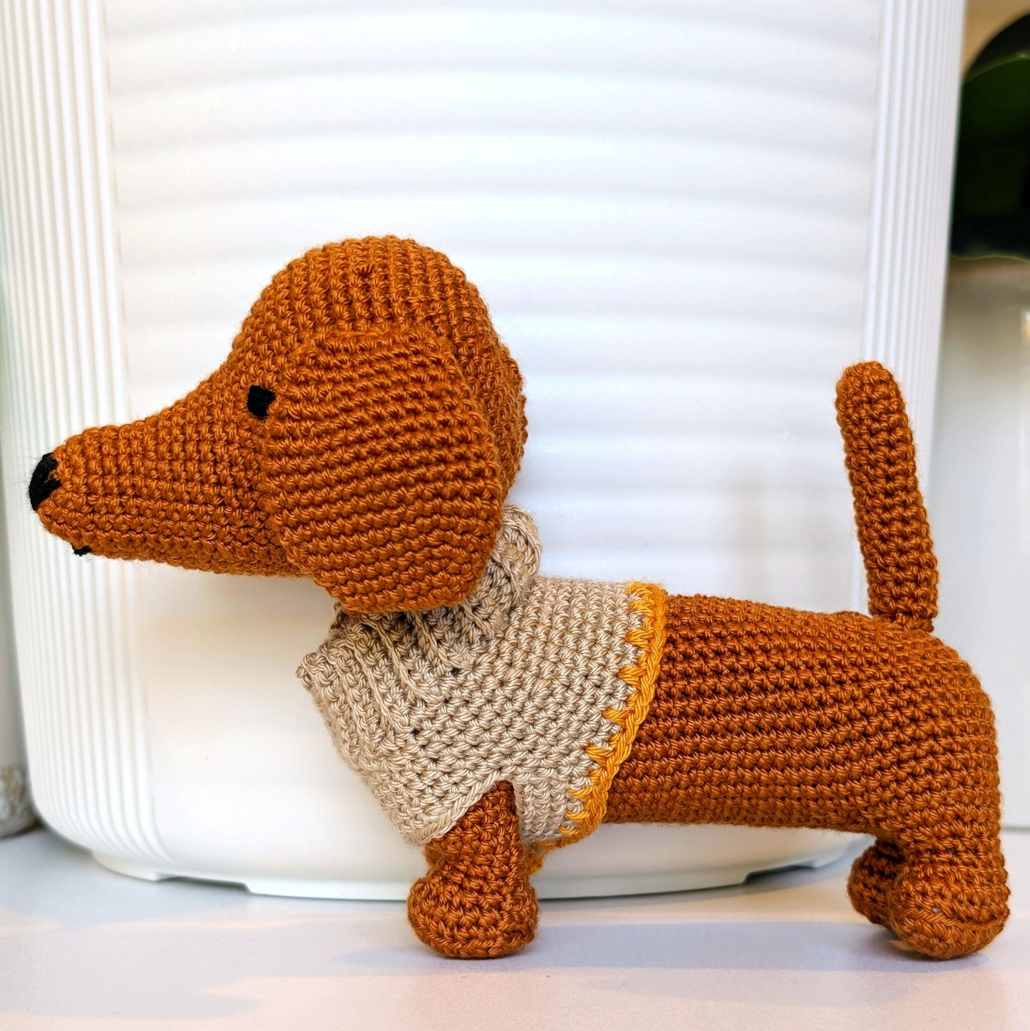 Dachshund Dog (Trim) Crochet Plush - Ginger