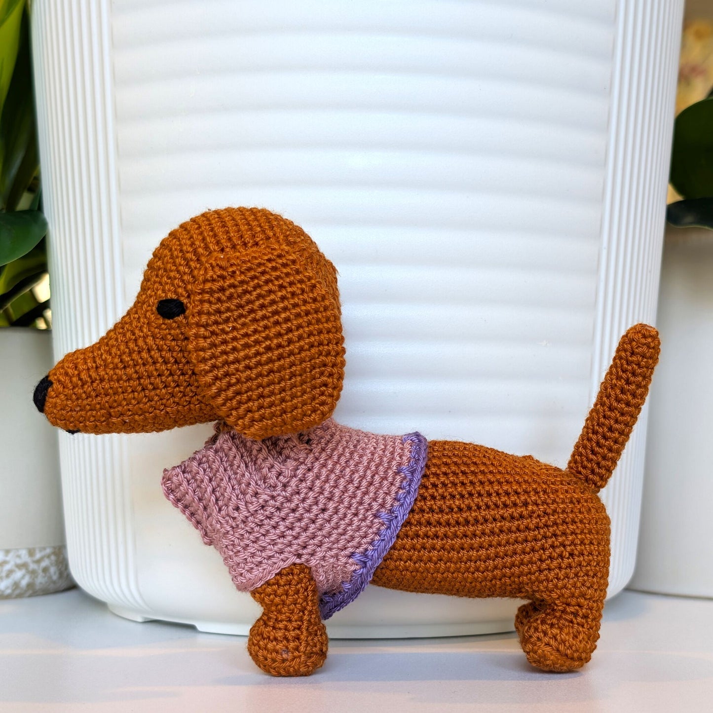 Dachshund Dog (Trim) Crochet Plush - Ginger