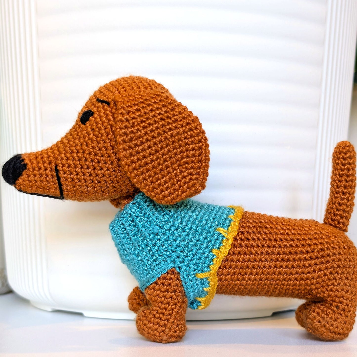 Dachshund Dog (Trim) Crochet Plush - Ginger