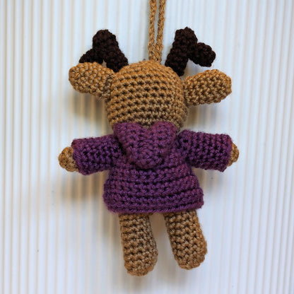 Deer in Hooded Jacket Amigurumi - Mini - Crochet Bag Charm