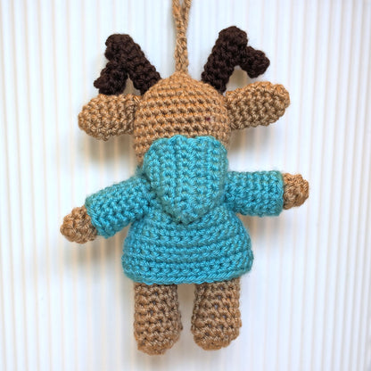 Deer in Hooded Jacket Amigurumi - Mini - Crochet Bag Charm