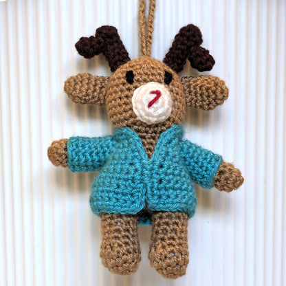 Deer in Hooded Jacket Amigurumi - Mini - Crochet Bag Charm