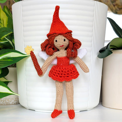 Fairy in Dress & Hat Amigurumi - Handmade Crochet Doll