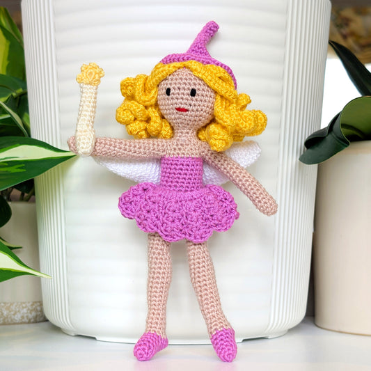 Fairy in Dress & Hat Amigurumi - Handmade Crochet Doll