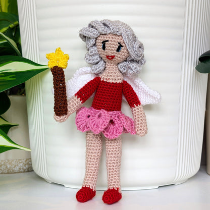 Fairy in a Leafy Dress Amigurumi - Handmade Crochet Doll