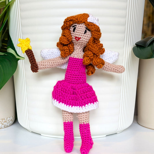Fairy in Trim Dress - Crochet Amigurumi Doll