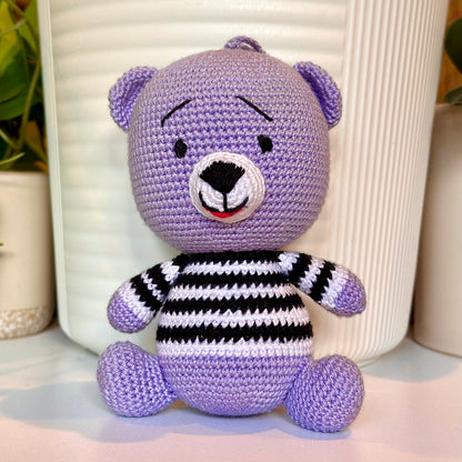 Bear in Stripes - Purple