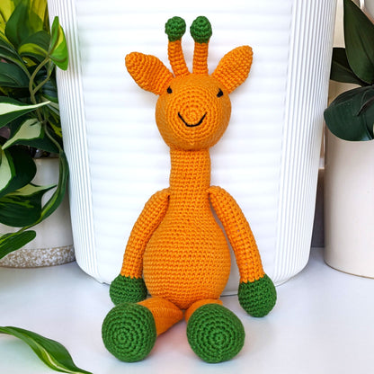Giraffe Sitting Amigurumi - Handmade Crochet Plushie
