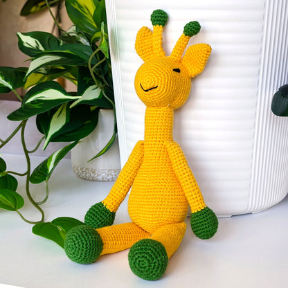 Giraffe Sitting Amigurumi - Handmade Crochet Plushie