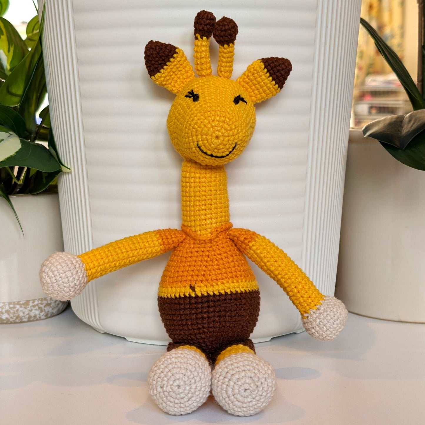 Giraffe Sitting Amigurumi - Handmade Crochet Plushie