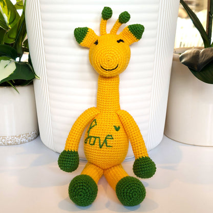 Giraffe Sitting Amigurumi - Handmade Crochet Plushie