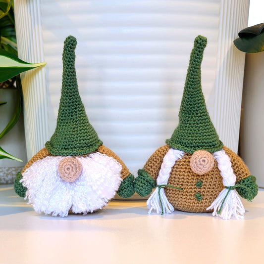 Holiday Gnome Amigurumi - Handmade Crochet Plush Figurine
