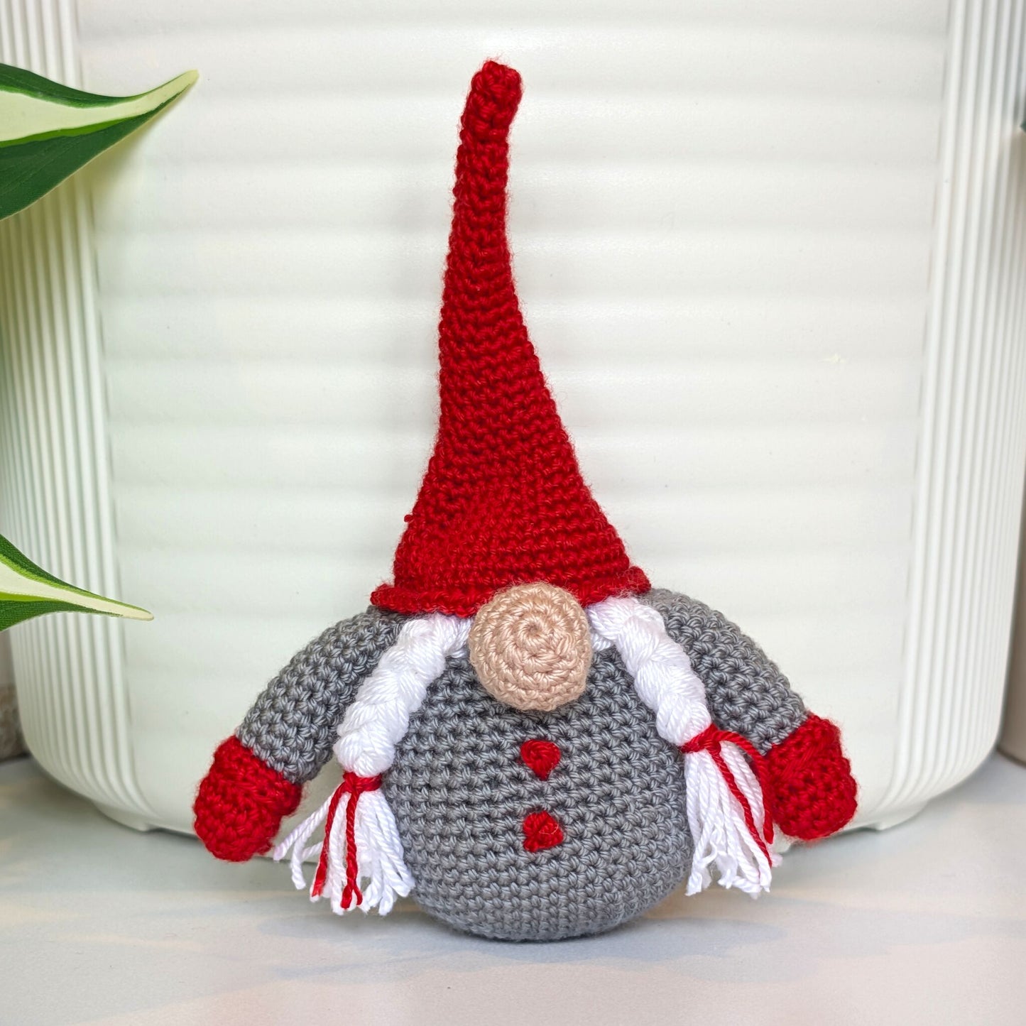 Holiday Scandi Gnome - Handmade Crochet Plush Figurine