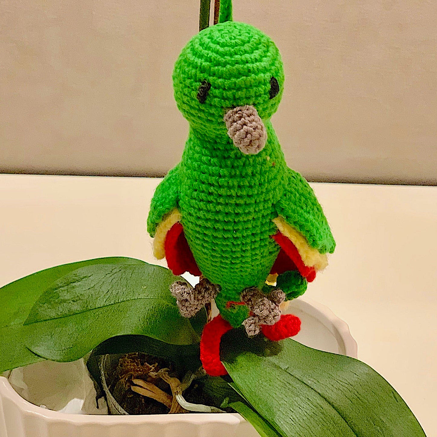Parrot (Green) Crocheted Plush Charm - Amigurumi Ornament