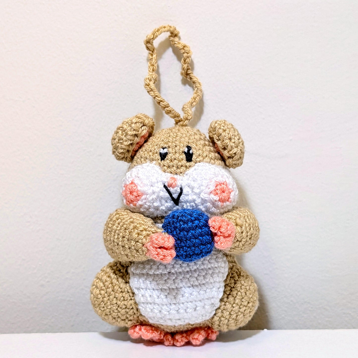 Hamster with Ball (Beige) Crochet Charm