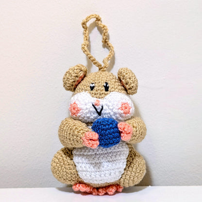 Hamster with Ball (Beige) Crochet Charm