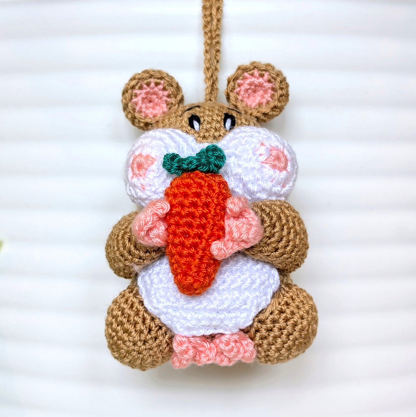 Hamster Crochet Charm - Carrot