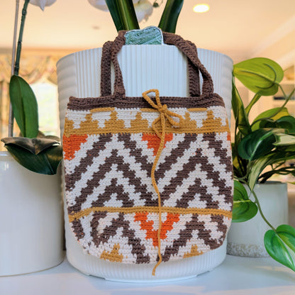 Handbag (Brown Shade) - Crochet Bag