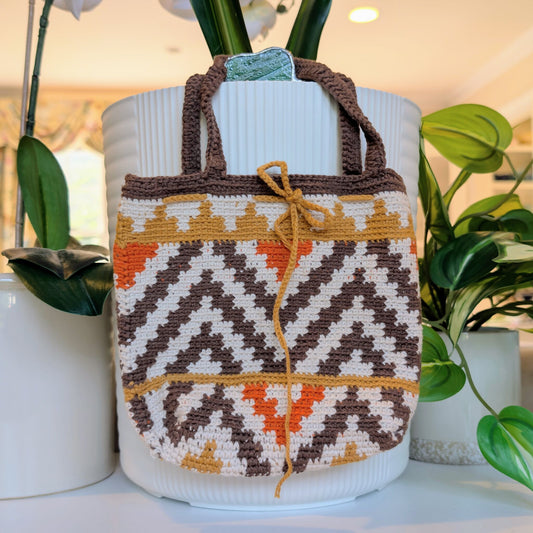 Handbag (Brown Shade) - Crochet Bag
