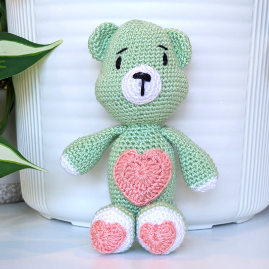 Bear with Heart Amigurumi - Handmade Crochet Plushie
