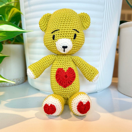 Bear with Heart Amigurumi - Handmade Crochet Plushie