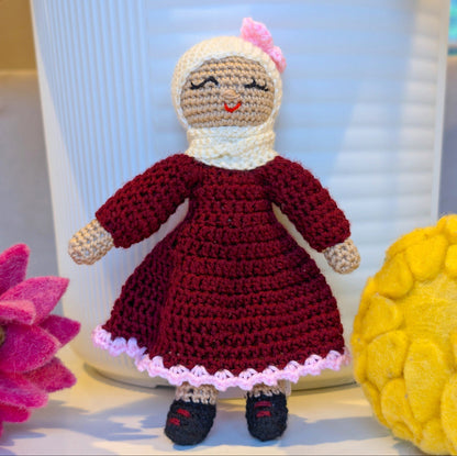 Doll in Hijab Amigurumi - Handmade Crochet Plush Figurine