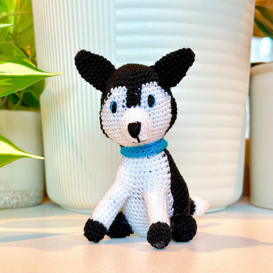Husky Puppy Dog Amigurumi - Handmade Crochet Plushie
