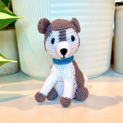 Husky Puppy Dog Amigurumi - Handmade Crochet Plushie