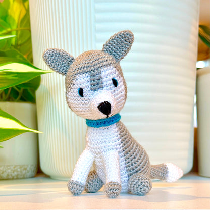 Husky Puppy Dog Amigurumi - Handmade Crochet Plushie