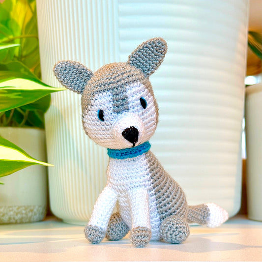 Husky Puppy Dog Amigurumi - Handmade Crochet Plushie