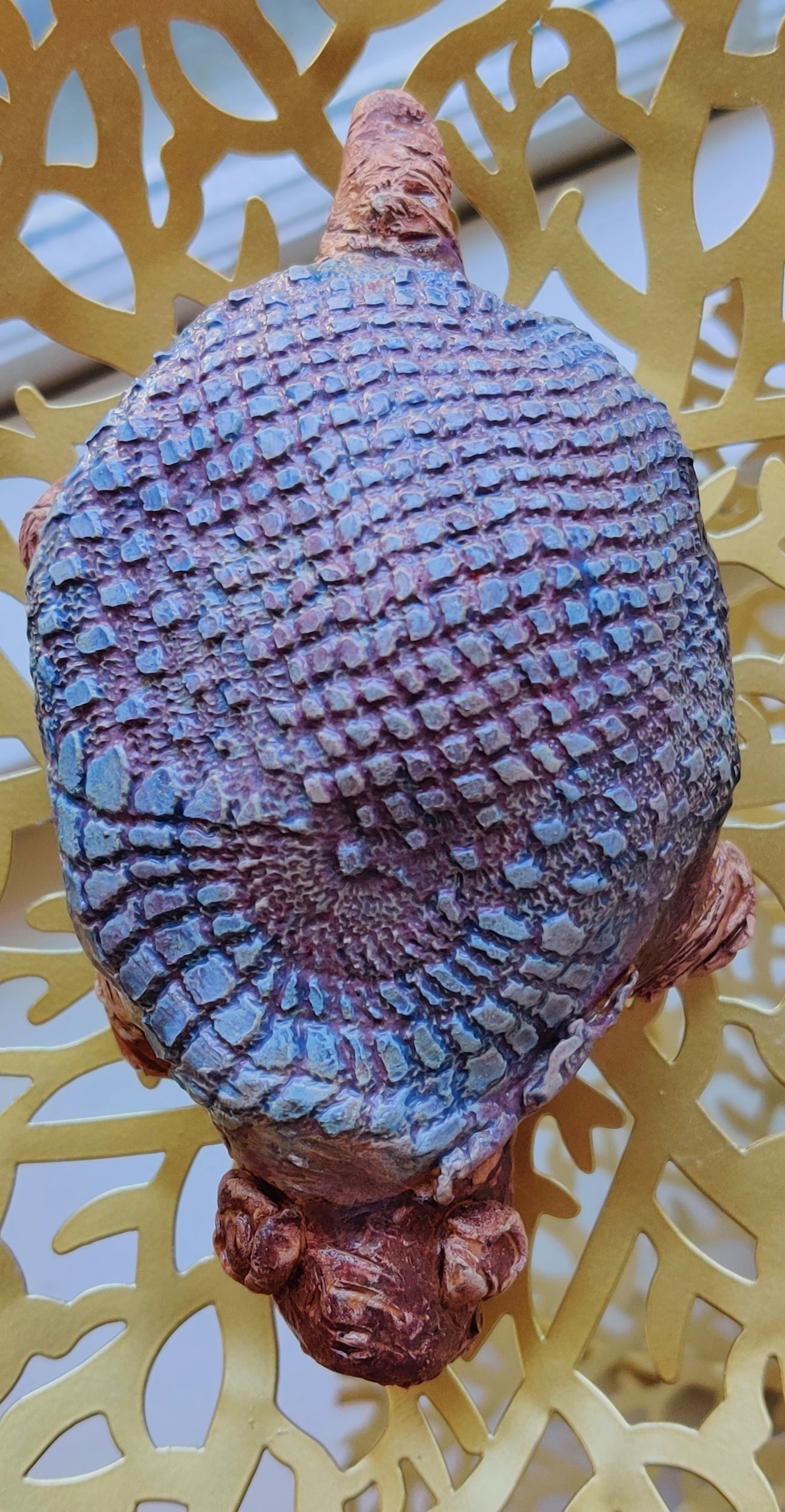 Tortoise Clay Figurine - Scaled Shell