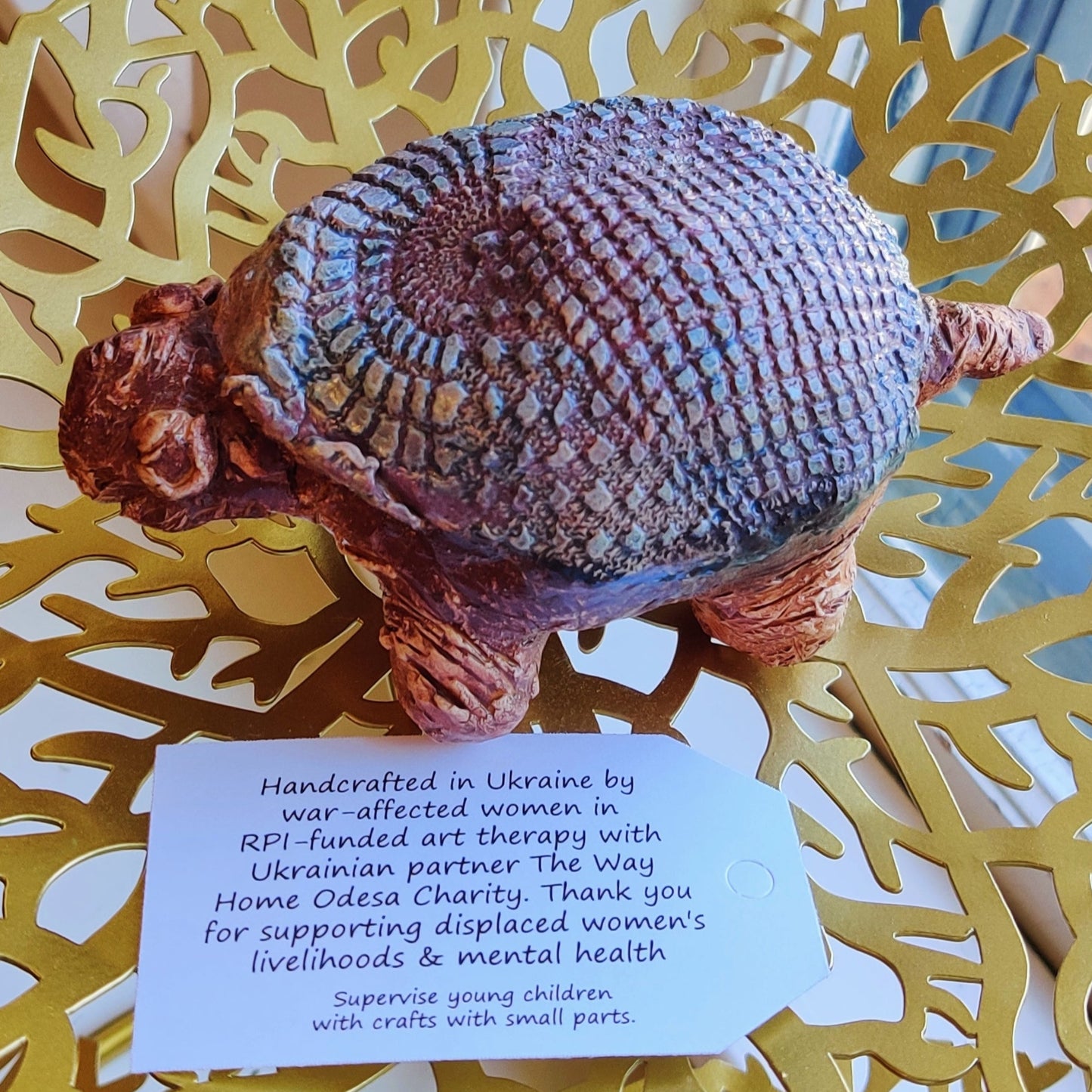 Tortoise Clay Figurine - Scaled Shell