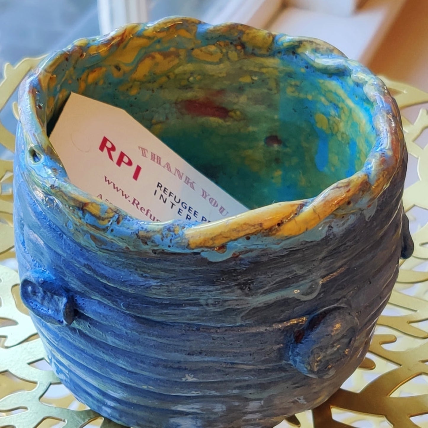 Blue Ocean Bowl - Handmade Pottery