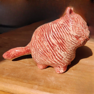 Cat Clay Figurine - Rustic