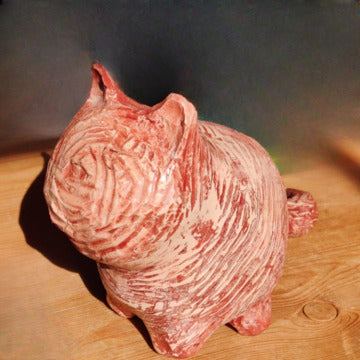 Cat Clay Figurine - Rustic
