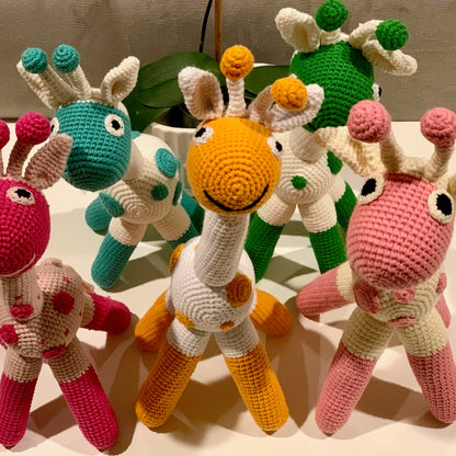 Giraffe Standing in Spots Amigurumi - Handmade Crochet Plushie