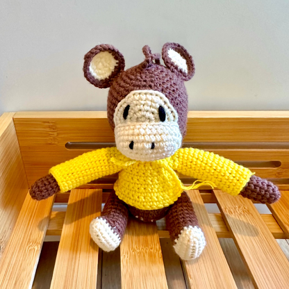 Monkey Amigurumi - Medium - Handmade Crochet Plushie