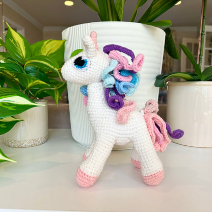 Unicorn (Pink Foot) - Large - Amigurumi Crochet Plushie