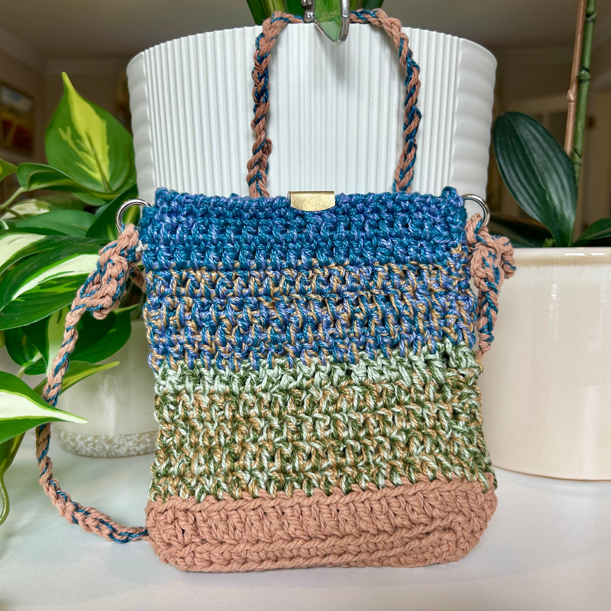 Crochet Multi-Color Crossbody Bag - Ukrainian