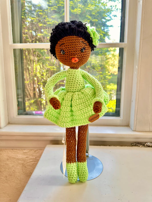 Black Doll in Green Dress