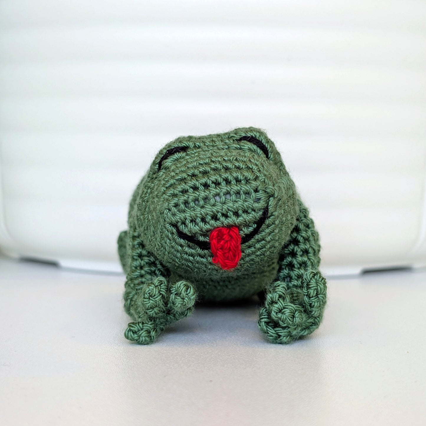 Jumping Frog (Dark Sage) Crochet Plush