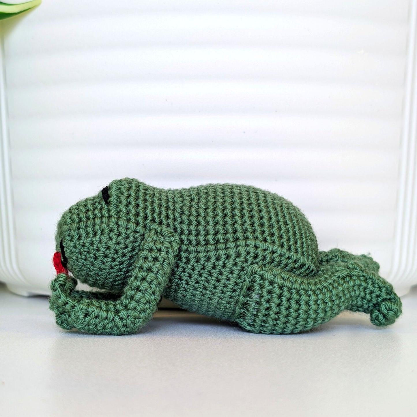 Jumping Frog (Dark Sage) Crochet Plush