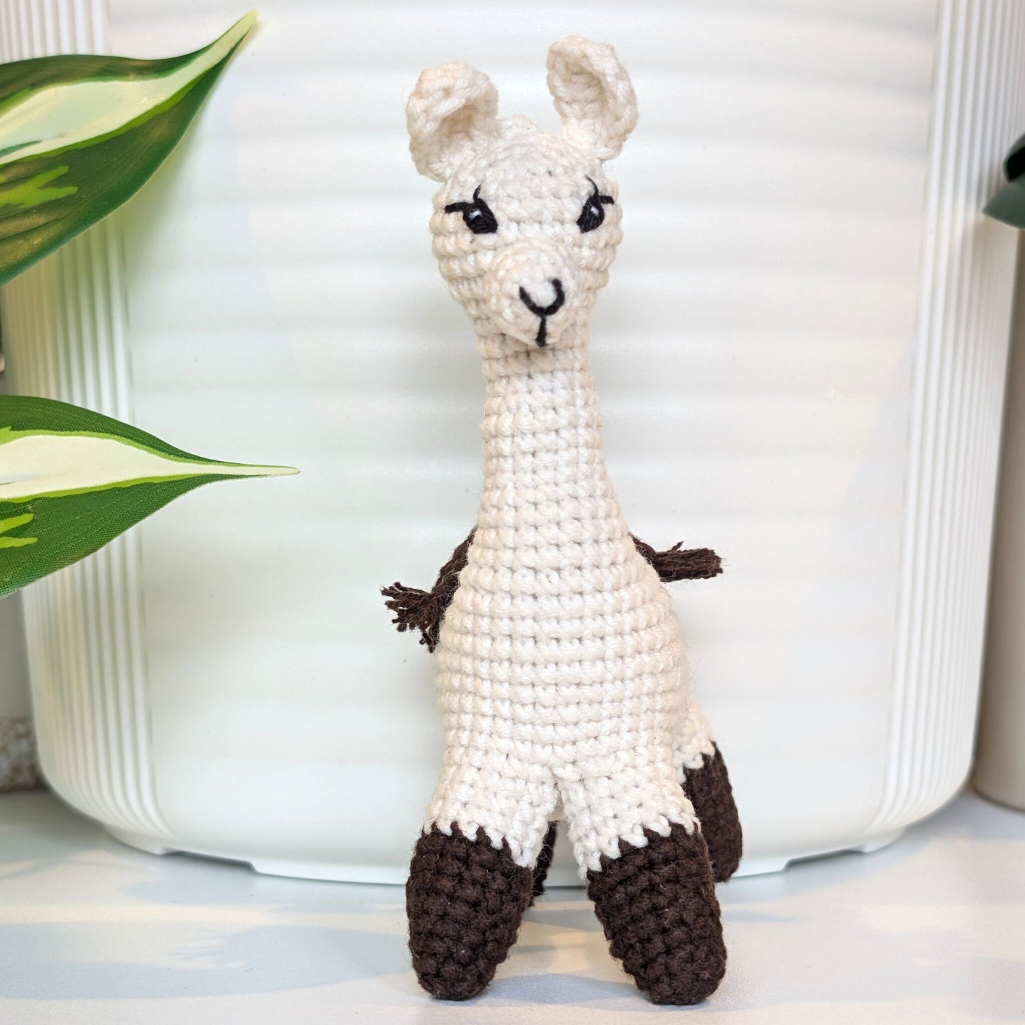 Llama in Brown Boots - Crochet Plush Figurine