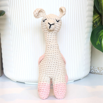 Llama in Pink Boots - Crochet Plush Figurine