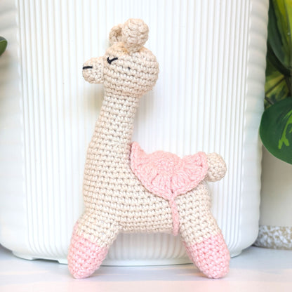 Llama in Pink Boots - Crochet Plush Figurine
