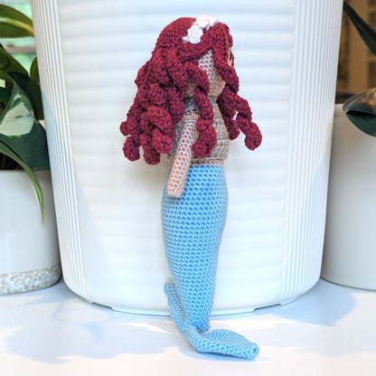 Mermaid with Floral Hair Accessory Crochet Plush