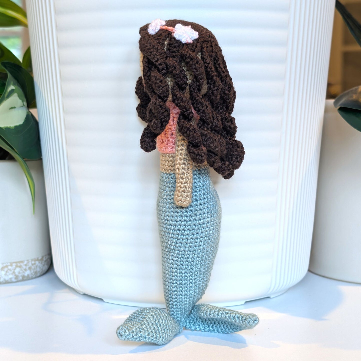 Mermaid with Floral Hair Accessory Crochet Plush