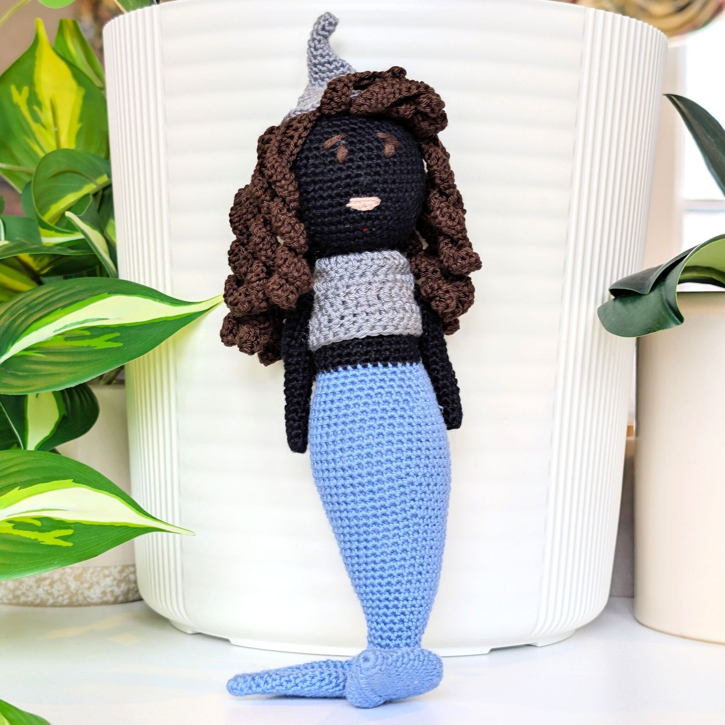 Mermaid Doll (Black) Amigurumi- Crochet Plushie