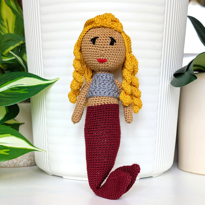 Mermaid (Brown) Amigurumi- Crochet Plushie